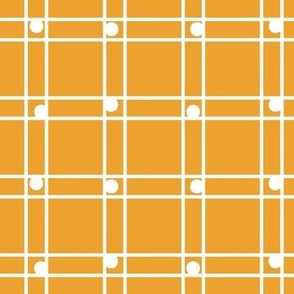 Wandering Dot - Yellow - Checkers - Gingham - Squares - Minimalist - Geometric - Checks