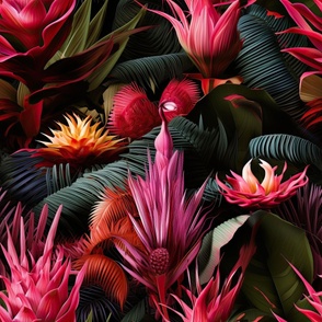 Vivid Abstract Tropical Floral ATL_2145