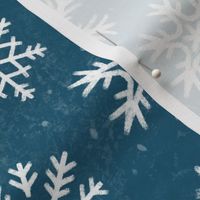 Snowflakes teal blue textured chalkboard chalk