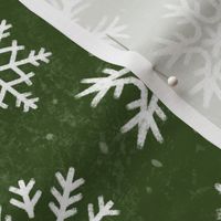 Snowflakes on Green Chalkboard | Winter Christmas Snowing Textured