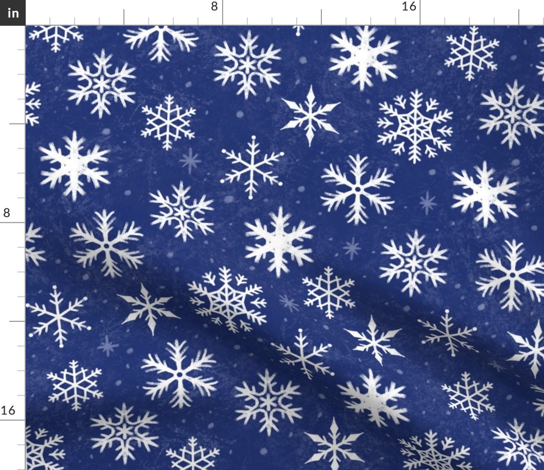 Snowflakes blue textured chalkboard chalk