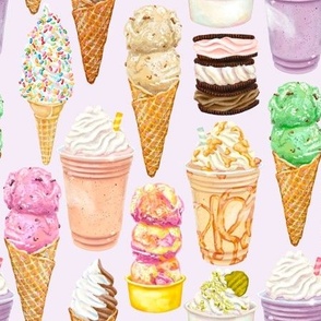 Ice Cream on Light Purple