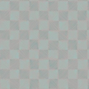  (Small) Seamless scribbled squares “Scribbled chessboard “ in biege, duck green and grey