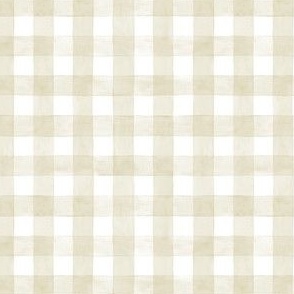 Lancaster White Watercolor Gingham - Ditsy - Soft Beige Pastel Yellow  Checkers Buffalo Plaid Checkers Gender neutral nursery