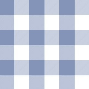 1 Inch Buffalo Check Periwinkle Blue and White