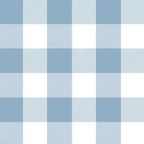 1 Inch Buffalo Check Light Blue and White