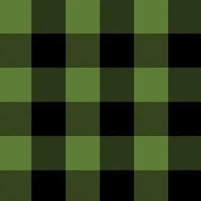 1 Inch Buffalo Check Green and Black