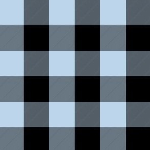 1 Inch Buffalo Check Light Blue and Black