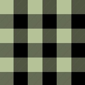 1 Inch Buffalo Check Green and Black