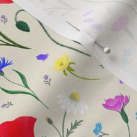 Pressed Wildflower Meadow — Light Background 