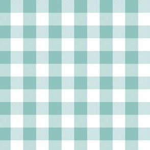 1/2 Inch Buffalo Check | Half Inch Check Light Teal and white