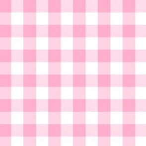 1/2 Inch Vichy Check | Half Inch Check Bright Pink and white