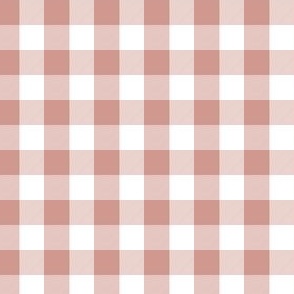 1/2 Inch Vichy Check | Half Inch Check Terracotta and white