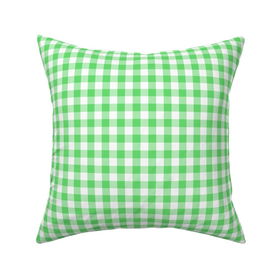 1/2 Inch Vichy Check | Half Inch Check Bright Green and white