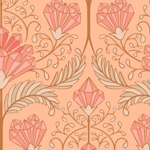 (L) whimsigothic crystal floral-peach plethora-peach fuzz- large scale