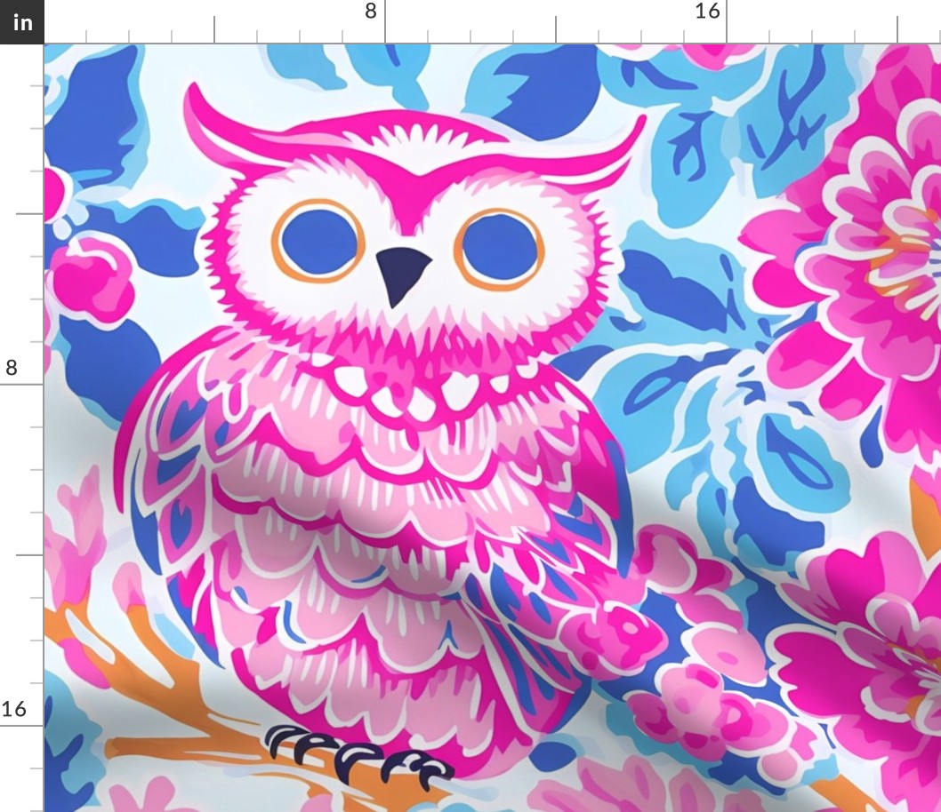 Pink and blue owls 