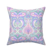 Sweet Hearts Damask Candy Pink Mint by Jac Slade