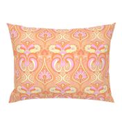 Sweet Hearts Damask Orange Peach by Jac Slade