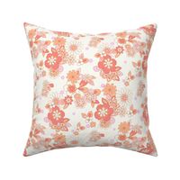 Sweet Hearts Retro Floral in Neutral Red by Jac Slade