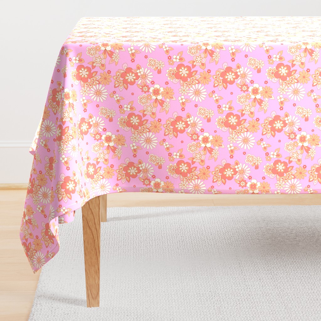 Sweet Hearts Retro Floral in Pink by Jac Slade