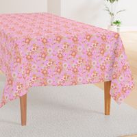 Sweet Hearts Retro Floral in Pink by Jac Slade