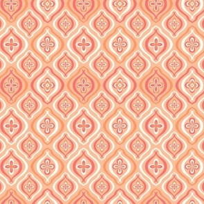 Sweet Hearts Retro Tile in Peach by Jac Slade