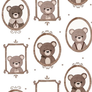Teddy bears vintage picture frames-Large scale