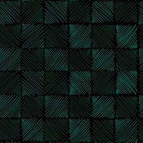  (Medium) Gothic grunge scribble “Scribbled chessboard” in dark, greens and teal
