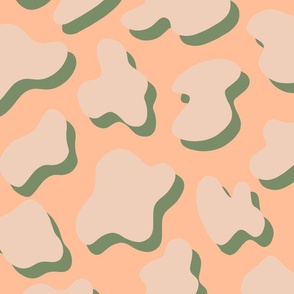 Pastel Peach Fuzz Cow Girl Cow Hide - Peach Puree/Matcha Green - 30 inch