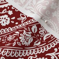 Red white paisley
