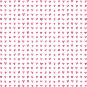 Watercolor Heart Grid / soft red / 3 in