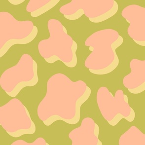 Pastel Peach Fuzz Cow Girl Cow Hide - Chartreuse/Lemon - 30 inch