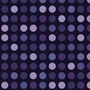 Polka dots // big scale 0001 F // multicolored dots scattered regular polka dots blue purple violet pink navy blue   modern dark