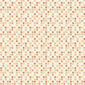 Polka dots // mini scale 0001 D // multicolored dots scattered regular polka dots brown beige gray yellow orange white   modern children baby child