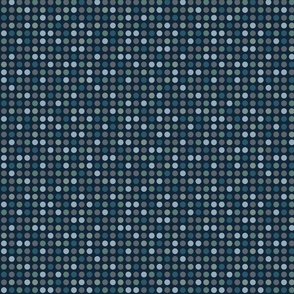 Polka dots // mini scale 0001 A // multicolored dots scattered regular polka dots blue gray green navy blue  modern dark
