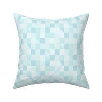 Bold monochromatic geometric abstract squares triangles // small scale 0009 E // irregular squares triangles mint greens color