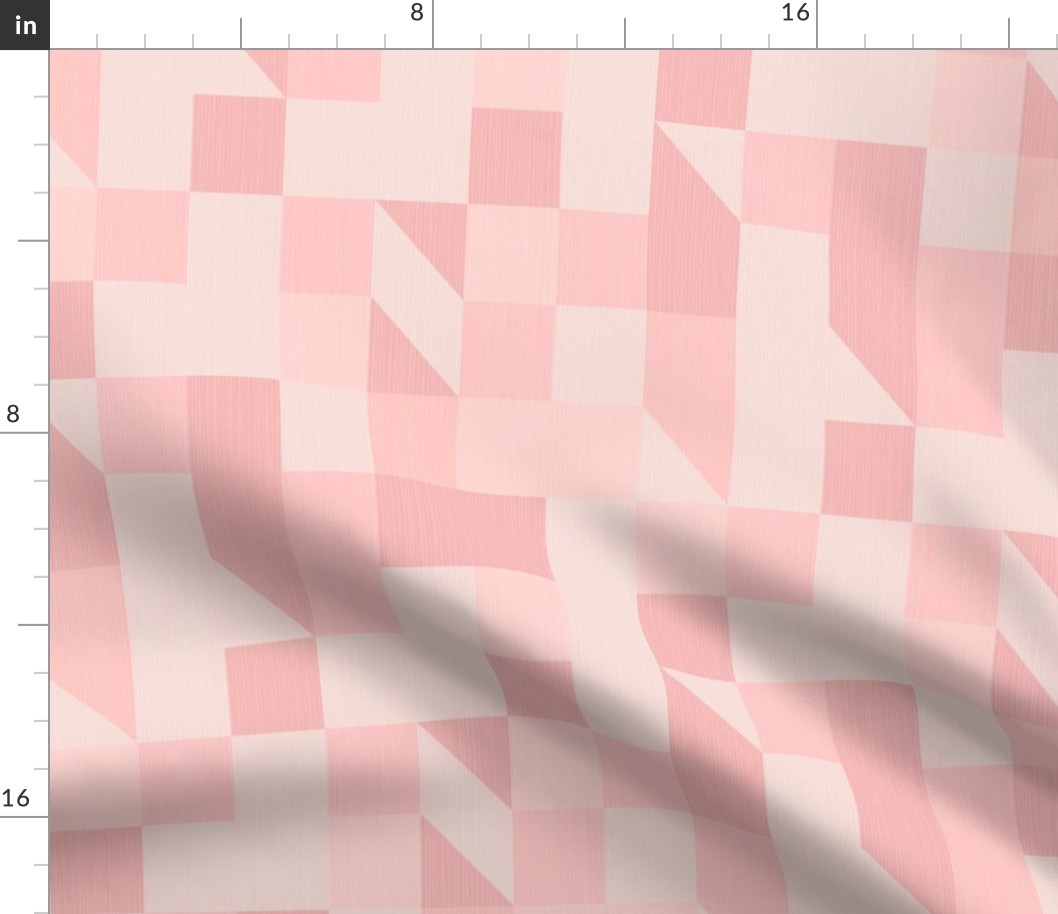 Bold monochromatic geometric abstract squares triangles // normal scale 0009 D // irregular squares triangles pink beige light baby rose  child children wallpaper