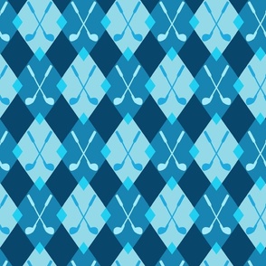 Golfer bat geometric surface blue