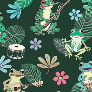 Frogs Orchestra dark green