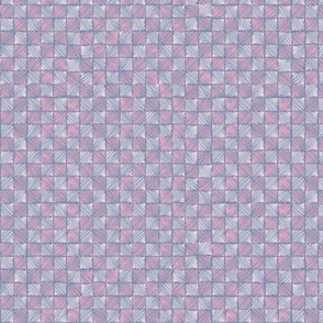  (Micro) Hand drawn scribbled checkers  “Scribbled chessboard” in pinks and lilacy greys