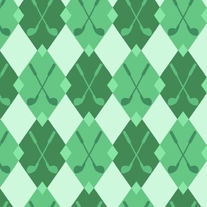 Golfer-bat-geometric-surface-green