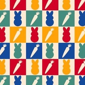 Bunnies and Carrots, Easter checkerboard