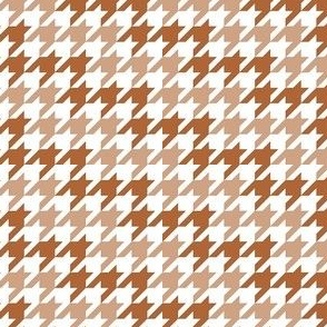 Smaller Houndstooth in Sunset Brown and Earthy Sand on White