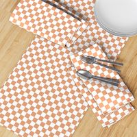 Modern Tangerine orange Checkers for modern baby nursery checkered  peach and white geometric orange and white checker pattern dark peach