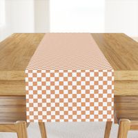 Modern Tangerine orange Checkers for modern baby nursery checkered  peach and white geometric orange and white checker pattern dark peach