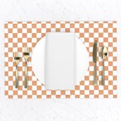 Modern Tangerine orange Checkers for modern baby nursery checkered  peach and white geometric orange and white checker pattern dark peach