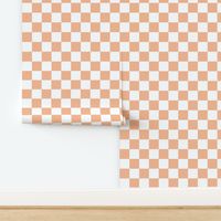 Modern Peach Checkers for modern baby nursery checkered  peach and white geometric peach and white checker pattern 