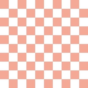 Modern coral Checkers for modern baby nursery checkered  grapefruit and white geometric coral  and white checker pattern 