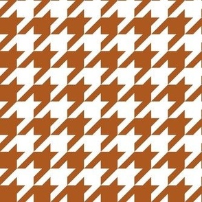 Bigger Houndstooth in White and Sunset Brown