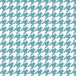 Smaller Houndstooth in White and Boho Blue